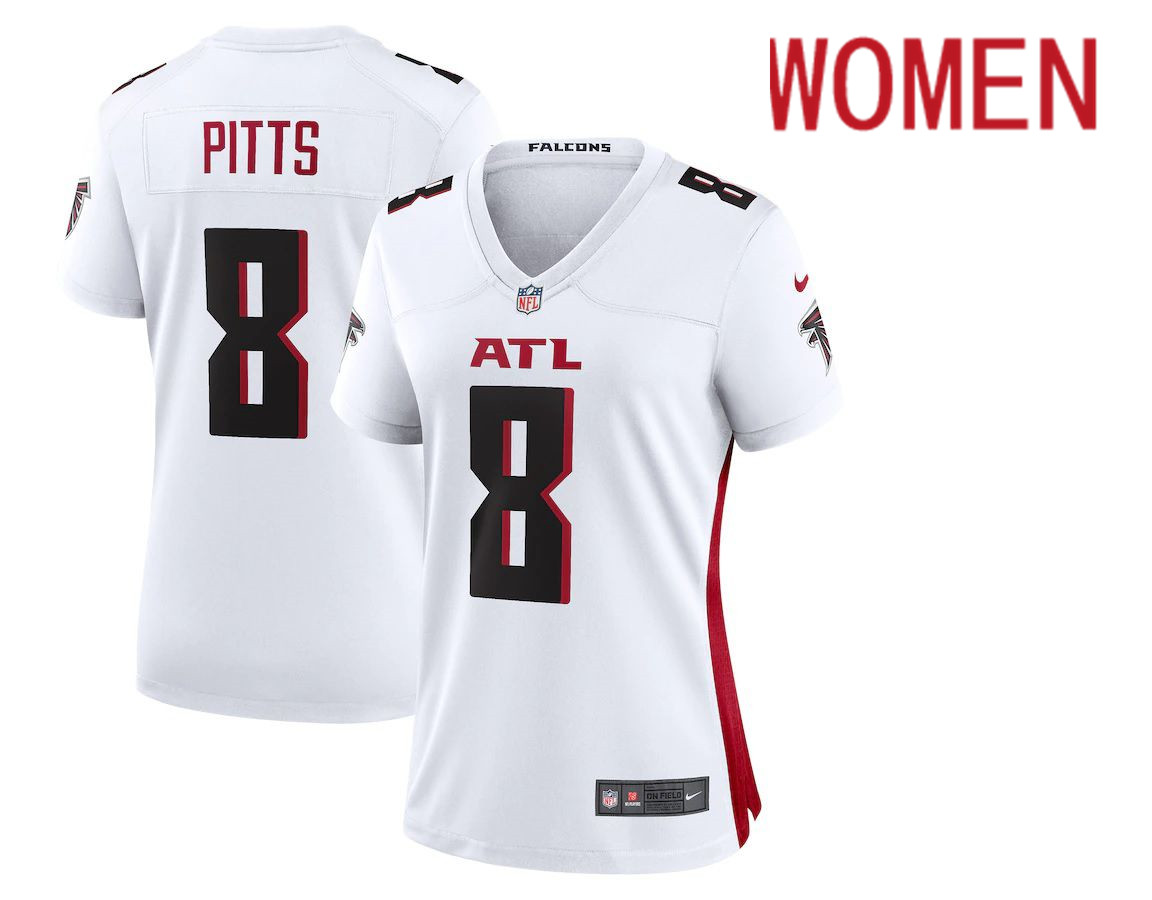 Women Atlanta Falcons #8 Kyle Pitts Nike White Game Player NFL Jersey